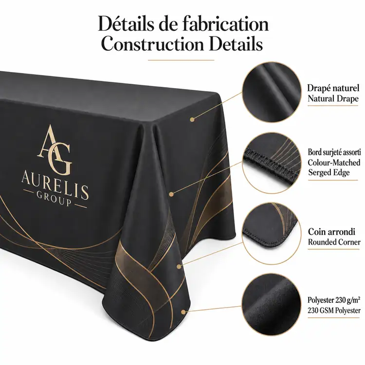 Large Premium Open Back Drape Tablecloth #4