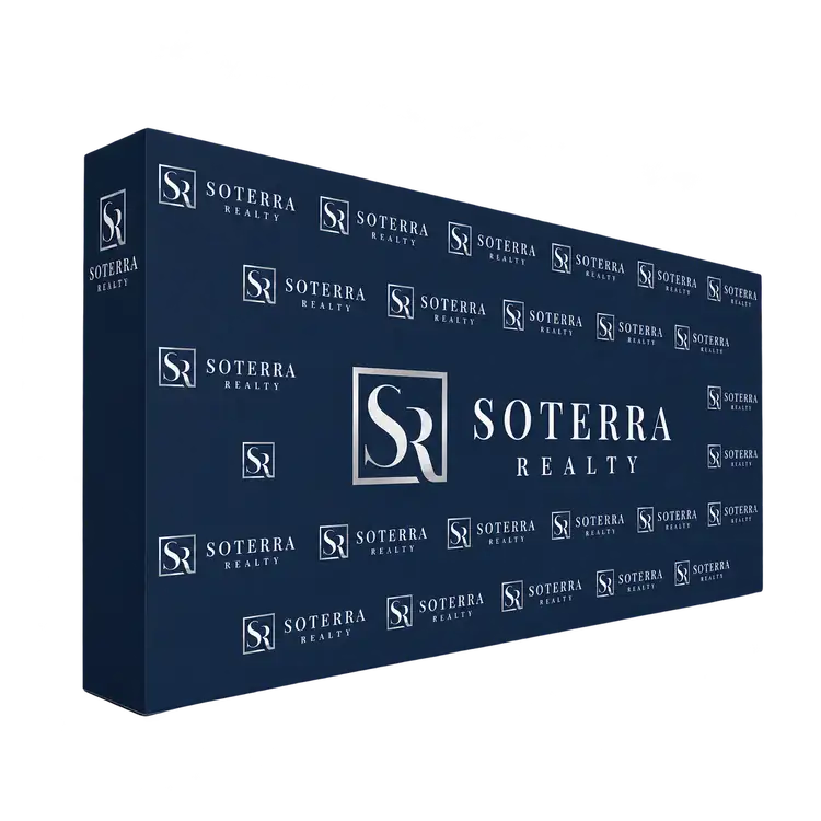 Large Replacement Pop-Up Backwall Graphic with Blockout Fabric with Wrap End Caps