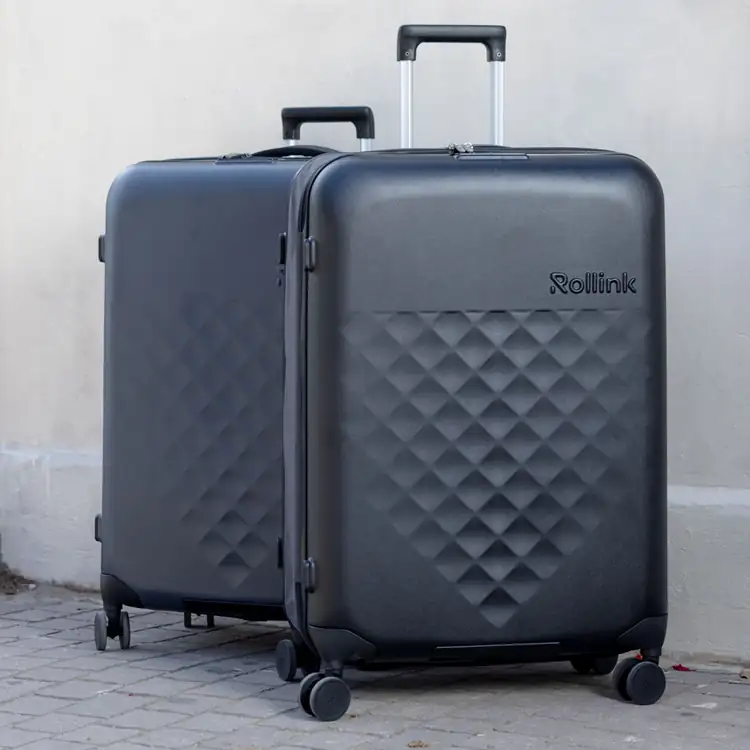 Rollink Flex 360 Large Foldable Four-Wheel Checked Suitcase #11