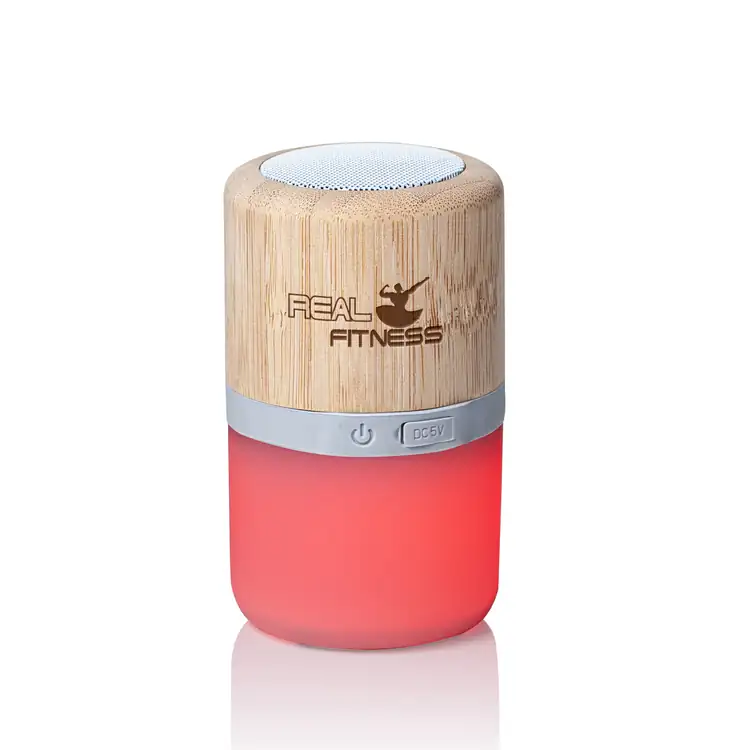 Bluesy Bamboo Wireless Speaker with Colour-Changing Light #2