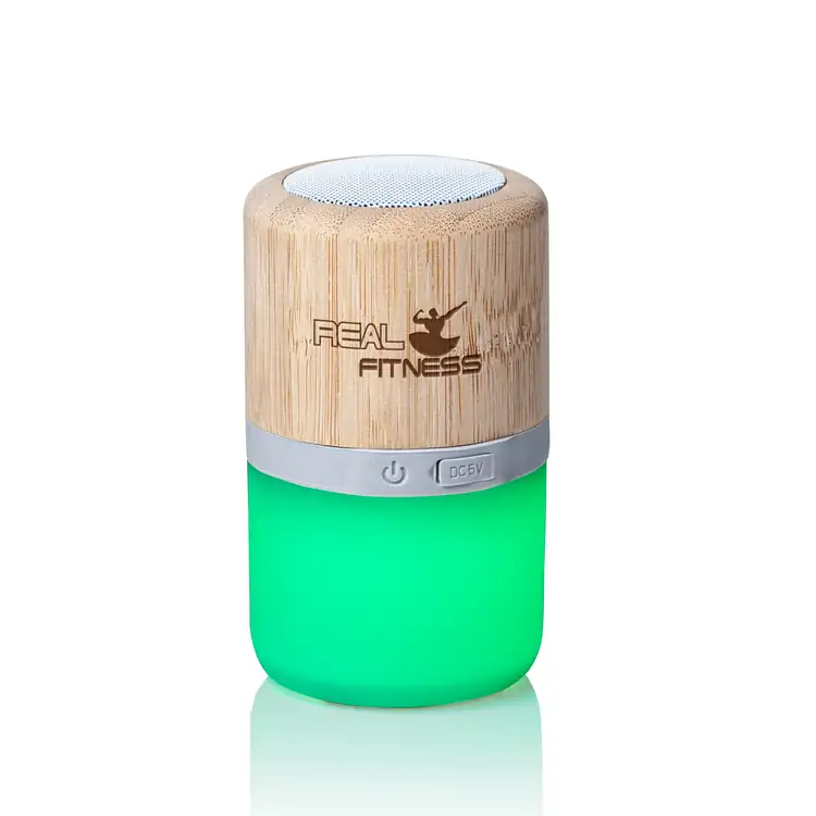 Bluesy Bamboo Wireless Speaker with Colour-Changing Light #3