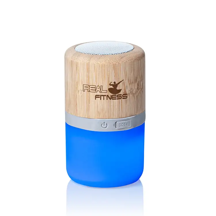 Bluesy Bamboo Wireless Speaker with Colour-Changing Light #4
