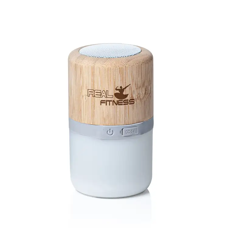 Bluesy Bamboo Wireless Speaker with Colour-Changing Light