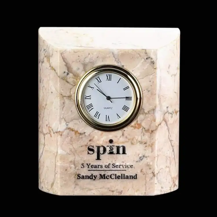 Horloge Ajax en marbre Botticino