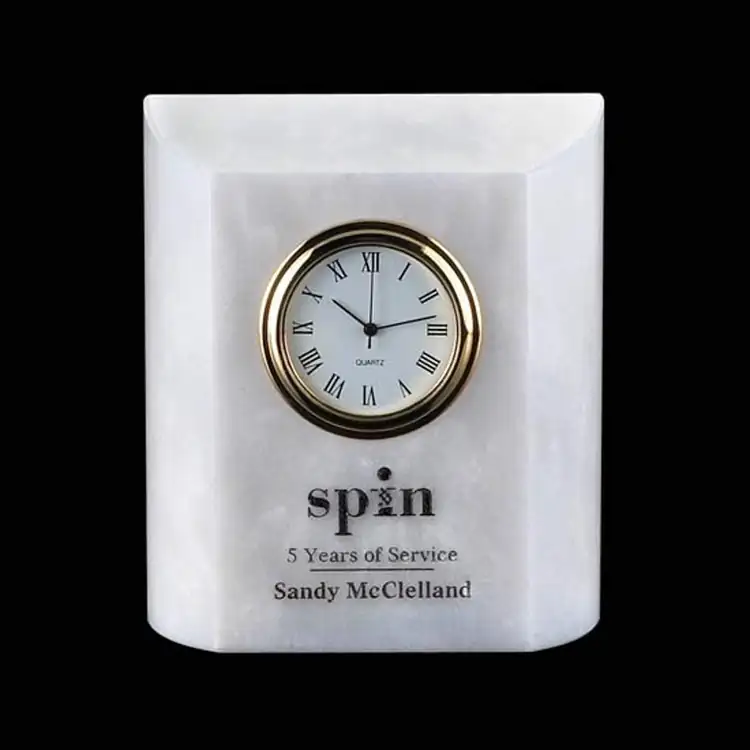 Horloge Ajax en marbre blanc
