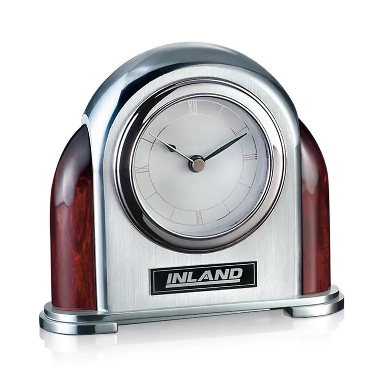 Newtonbrook Rosewood and Chrome Finish Clock