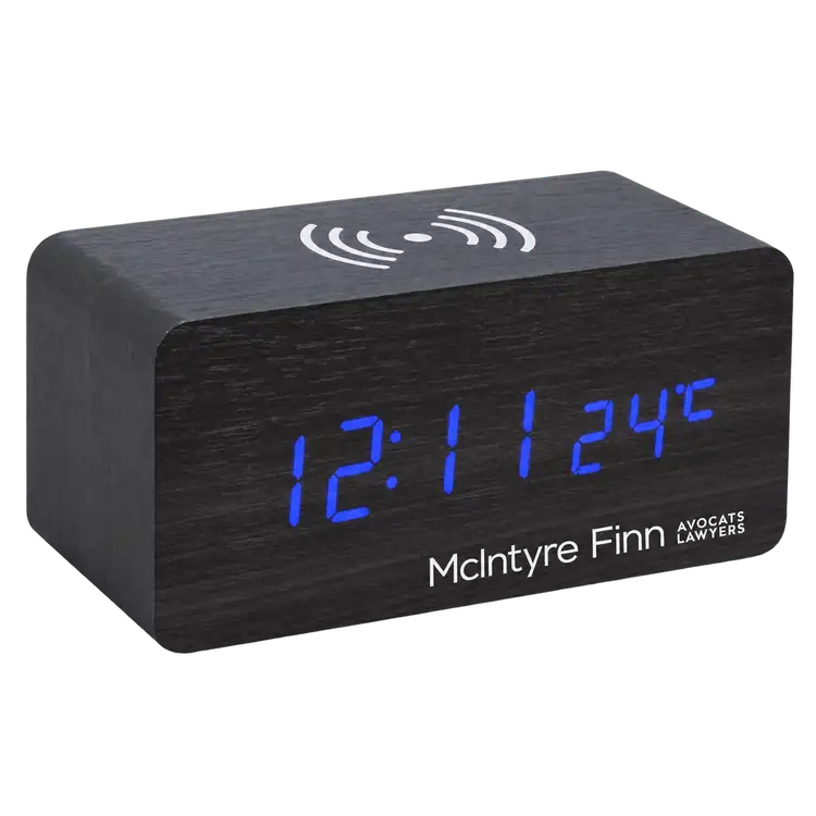 Radiant LED Clock with Wireless Charging