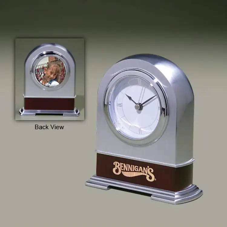 Aluminum Arch Clock with Photo Holder