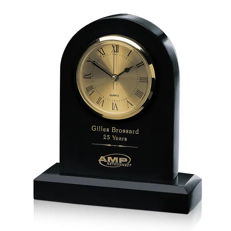 Horloge arquée en marbre 7"