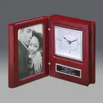 Horloge avec cadre photo en forme de livre