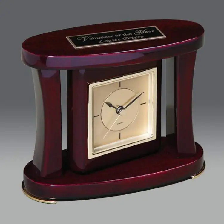 Horloge pivotante au fini piano bois de rose