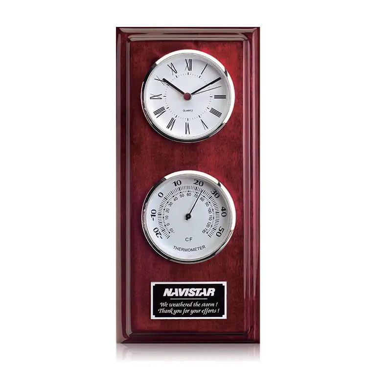 Simmons Rosewood Finish Clock and Thermometer #2