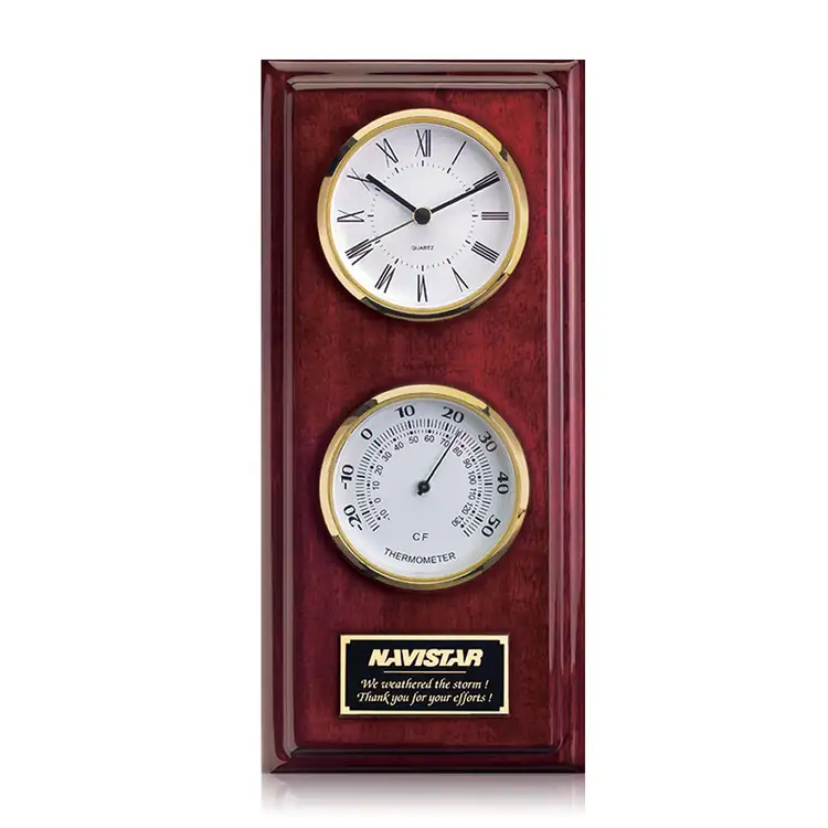 Simmons Rosewood Finish Clock and Thermometer #3
