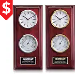 Horloge-thermomètre Simmons à fini bois de rose
