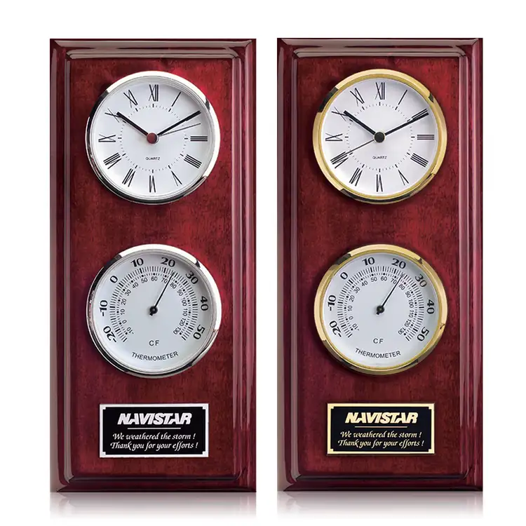 Simmons Rosewood Finish Clock and Thermometer
