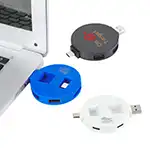 Hub à 4 ports USB-C et USB-A avec boîtier en ABS recyclé