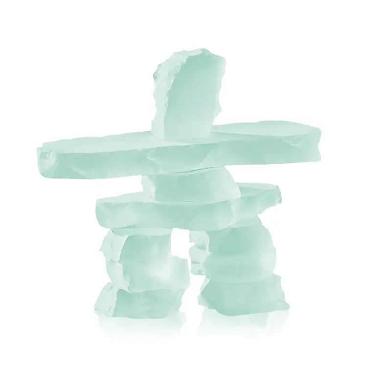 Frosted Glass Inukshuk #3
