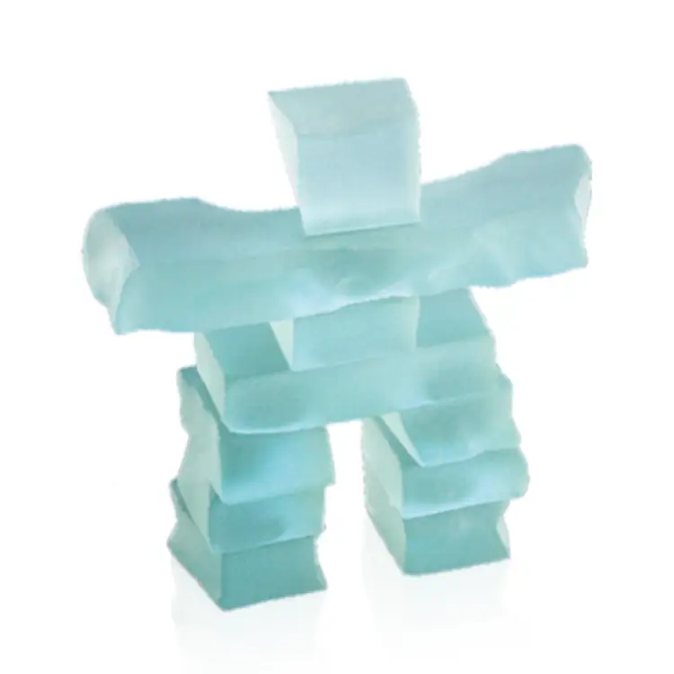 Frosted Jade Glass Inukshuk #3