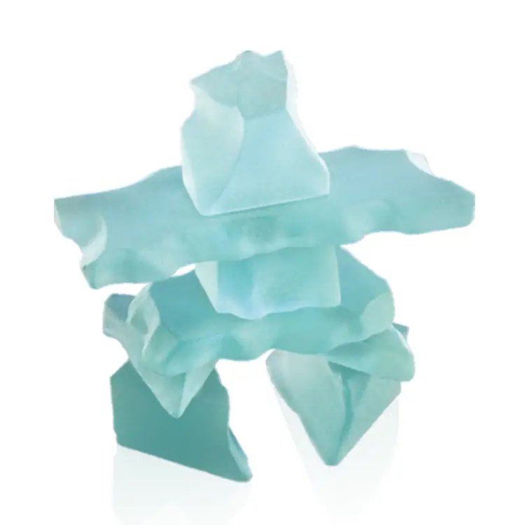 Frosted Jade Glass Inukshuk #4