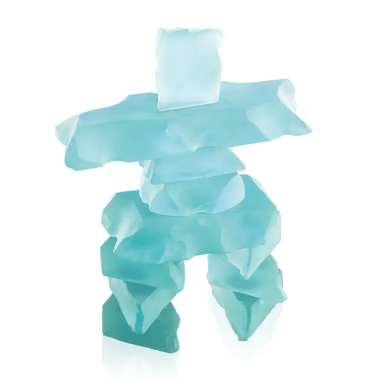 Frosted Jade Glass Inukshuk #6