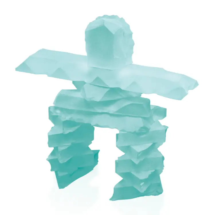 Frosted Jade Glass Inukshuk #7