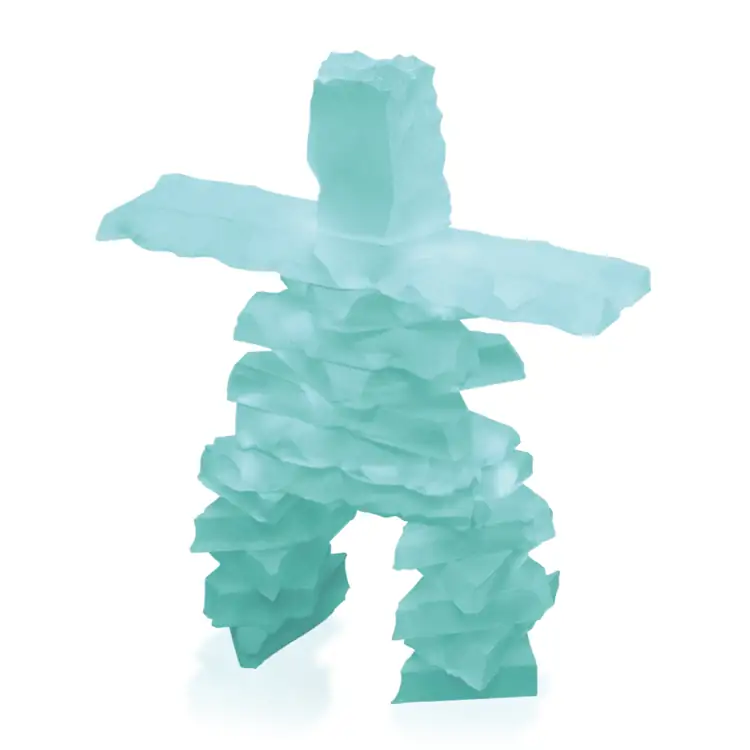 Frosted Jade Glass Inukshuk #8