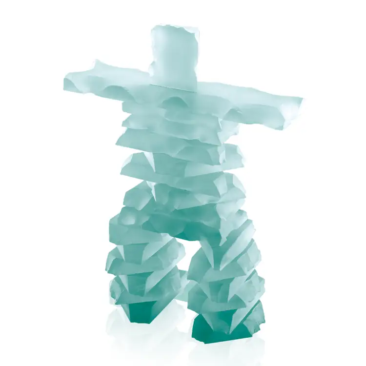 Frosted Jade Glass Inukshuk #9
