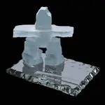 Inukshuk sur socle en verre jade