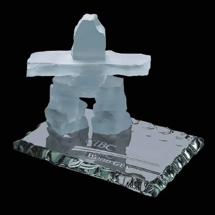 Inukshuk on Jade Glass Base