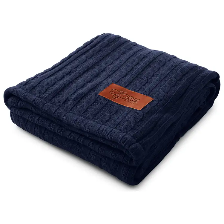 Cable Knit Throw with Sherpa Backing #2