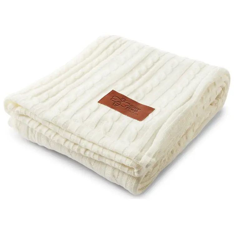 Cable Knit Throw with Sherpa Backing #3