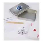 Jeu de cartes et dés en boîte métallique