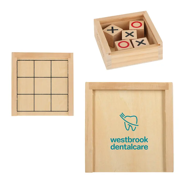 Jeu de voyage tic-tac-toe dans un boîtier en bois #2