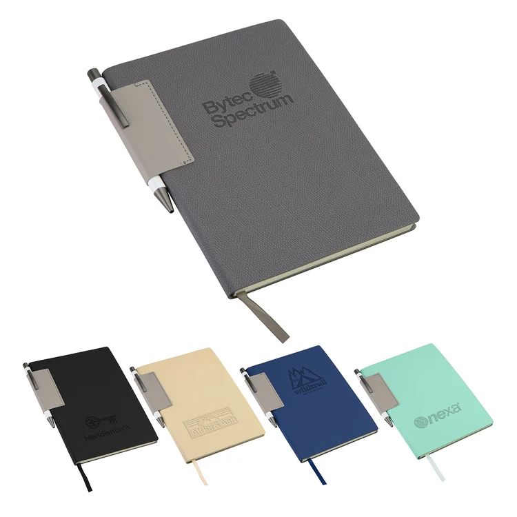 Journal souple texturé Charter avec stylo