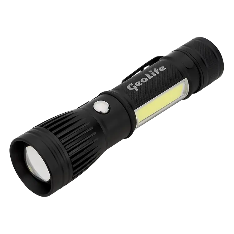 Lampe de poche rechargeable à double éclairage DEL et COB