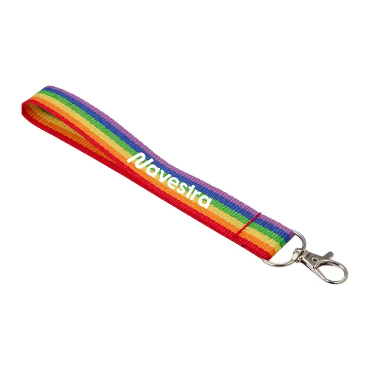 Lanière de poignet arc-en-ciel recyclée