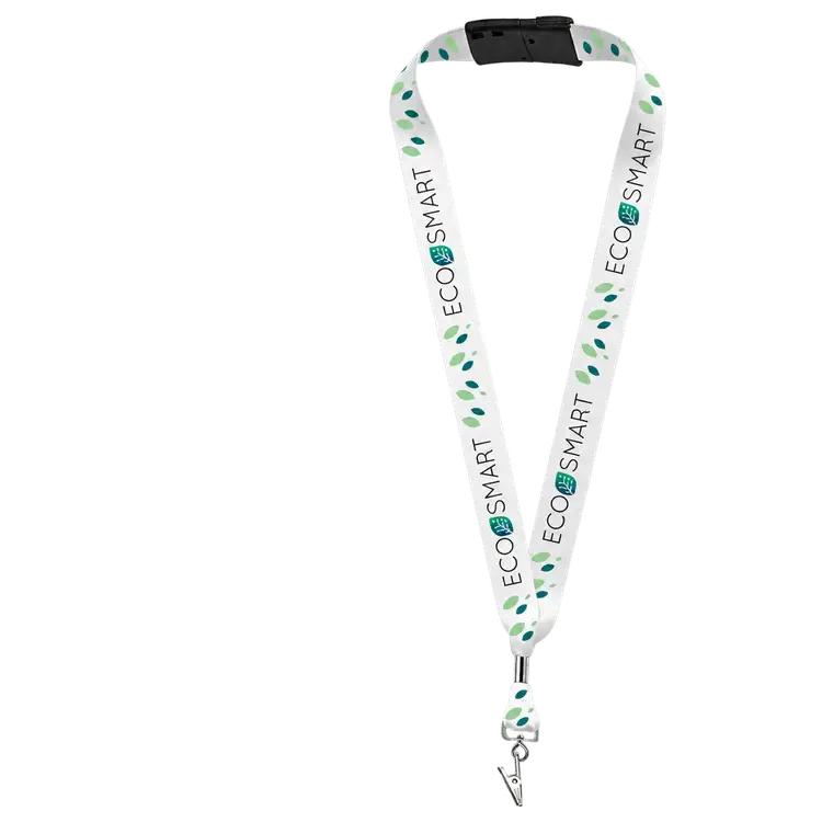 Zevi Recycled Polyester Breakaway Lanyard with Swivel Clip