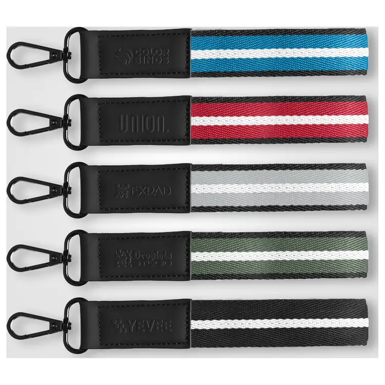 Newport Recycled Polyester Chevron Keychain Wrist Strap #2