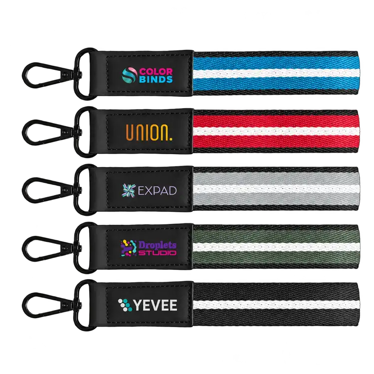 Newport Recycled Polyester Chevron Keychain Wrist Strap