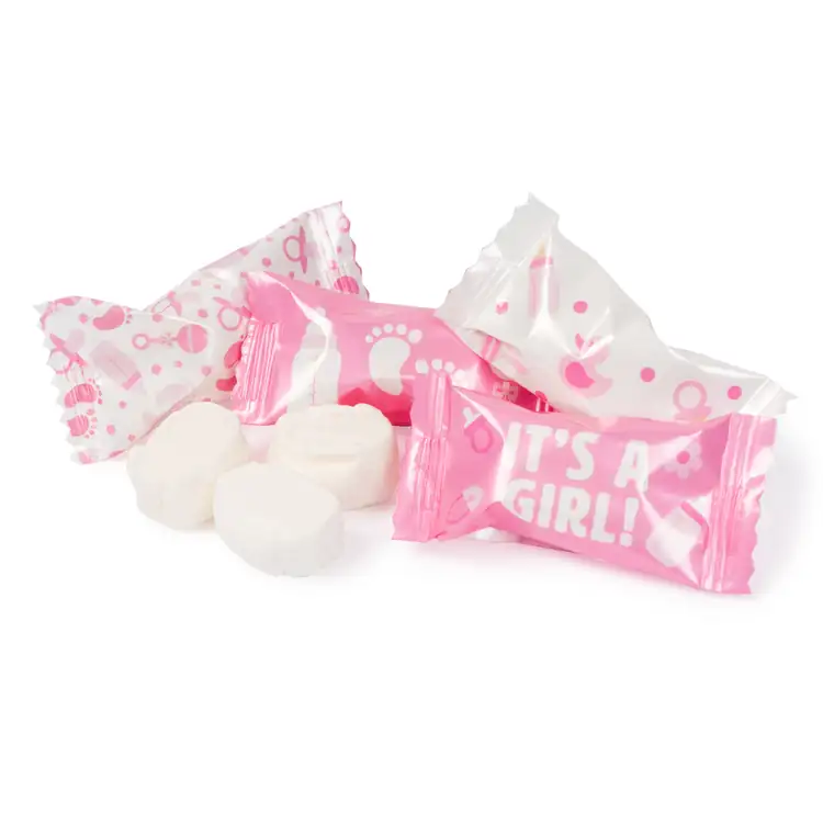 Buttermints with It’s A Girl Wrappers