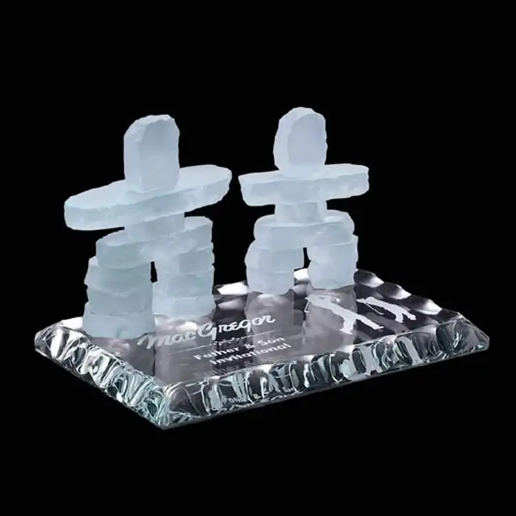 Mother and Child on Jade Glass Base