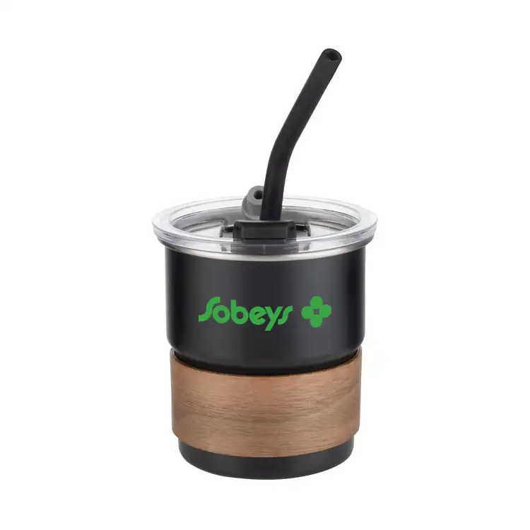 Polly Mini Tumbler 10 oz with Wooden Band and Straw #2