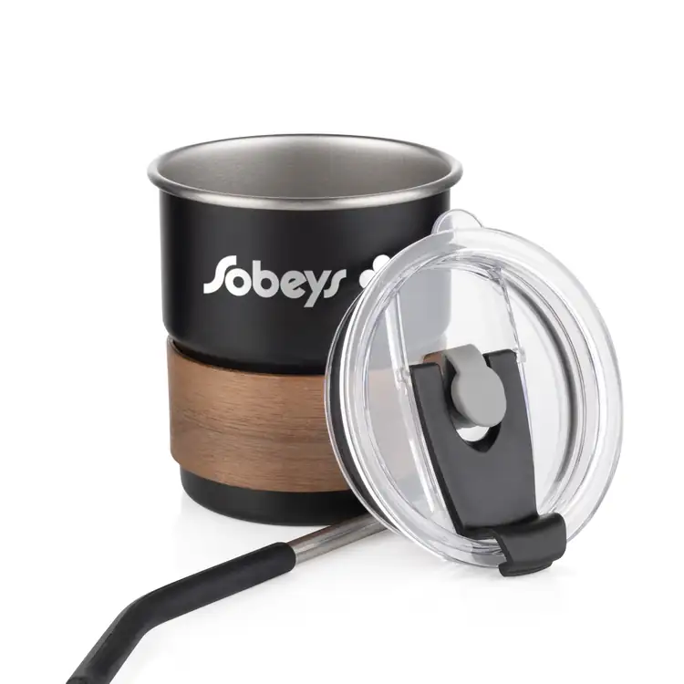 Polly Mini Tumbler 10 oz with Wooden Band and Straw #6