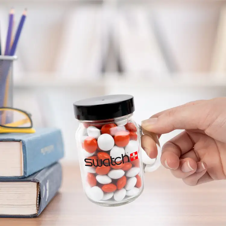 Mini Mason Jar with chocolate buttons #9