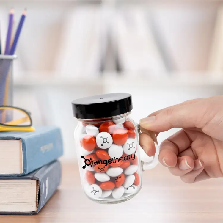 Mini Mason Jar with imprinted chocolate buttons #12