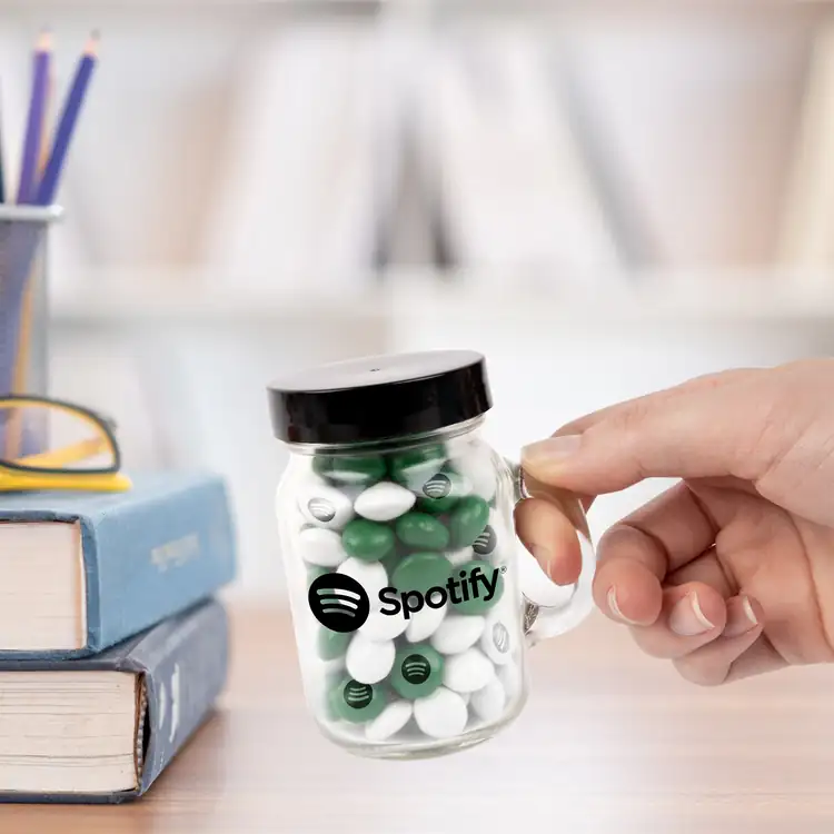 Mini Mason Jar with imprinted chocolate buttons #7