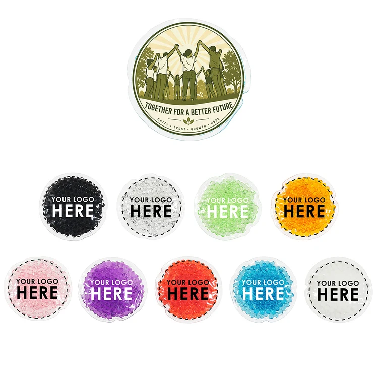 Full Color Mini Round Aqua Pearls Hot/Cold Pack