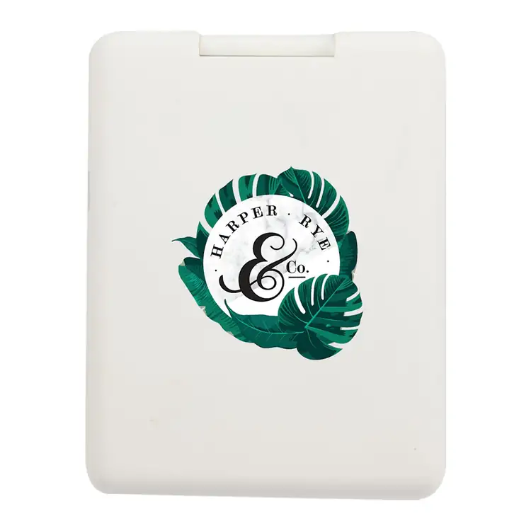 Miroir compact recyclé rechargeable à éclairage DEL #2