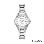 Bulova 30 mm Ladies Watch with White Dial and Graduated Bezel