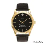 Montre Bulova 38 mm pour homme en cuir avec diamant